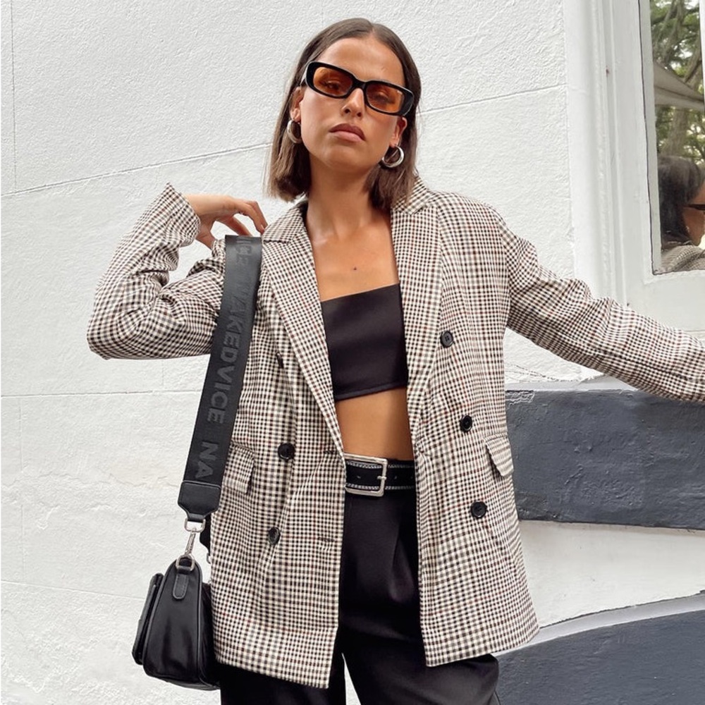 Princess Polly Mrs Nancy Blazer Beige
